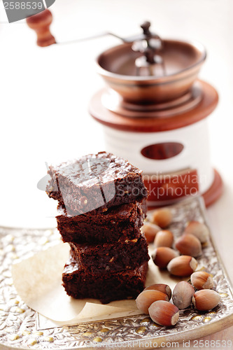 Image of brownie with hazelnuts