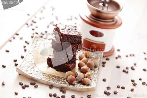 Image of brownie with hazelnuts