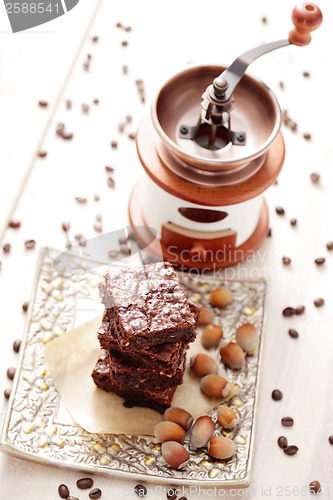 Image of brownie with hazelnuts