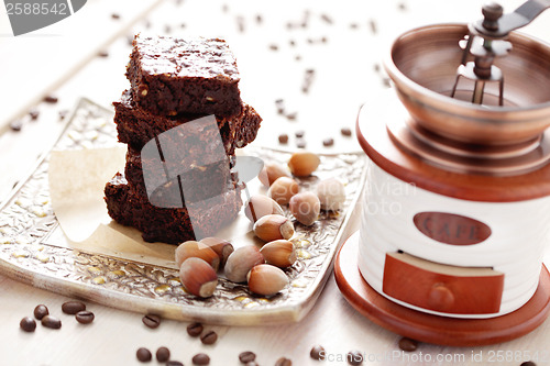 Image of brownie with hazelnuts