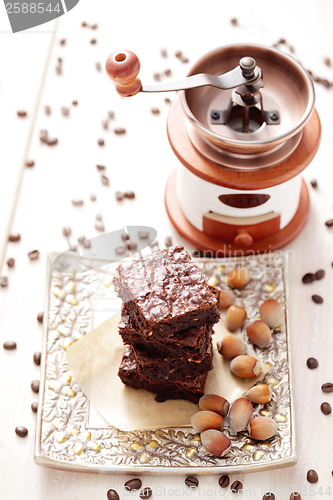 Image of brownie with hazelnuts