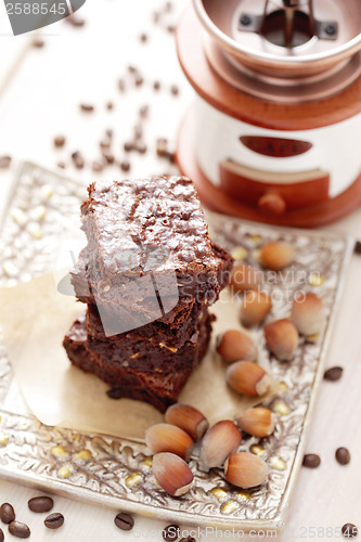 Image of brownie with hazelnuts