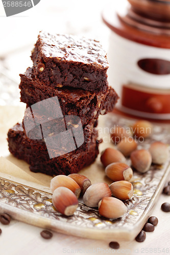 Image of brownie with hazelnuts