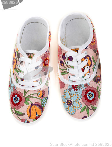 Image of women's sneakers with a floral pattern