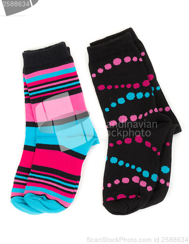 Image of two pairs of colored socks