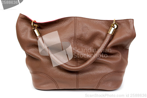Image of Nice and beautiful lady brown lady leather handbag