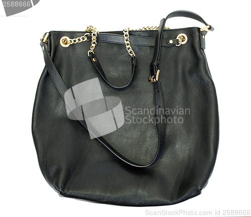 Image of Black fashion women bag isolated at white background