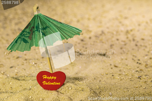 Image of Happy Valentine on the beach