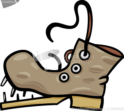 Image of old shoe or boot cartoon clip art