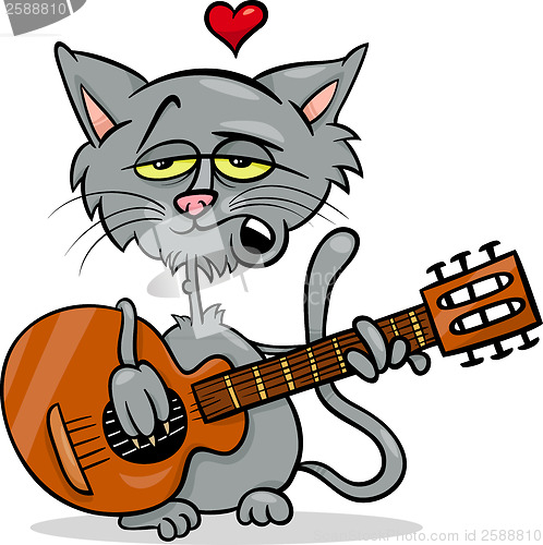 Image of cat in love cartoon illustration