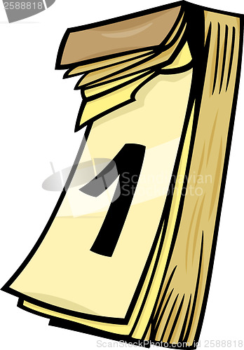 Image of 1st on wall calendar cartoon clip art