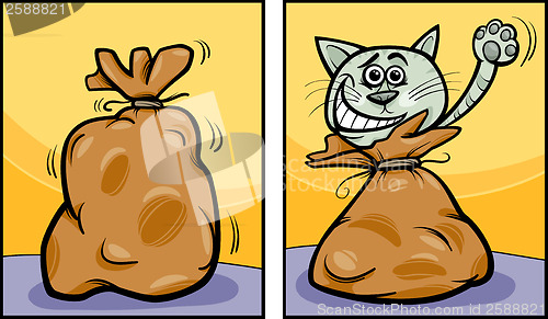 Image of let the cat out of the bag cartoon