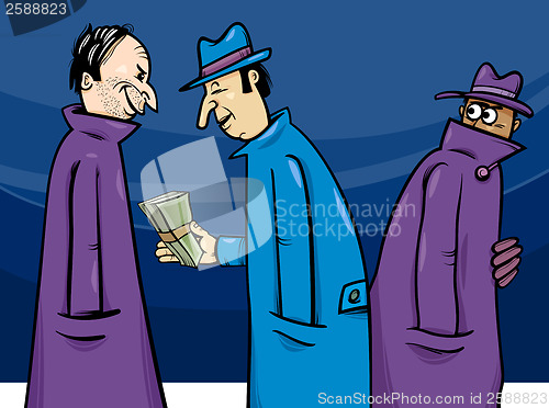 Image of crime or corruption cartoon illustration