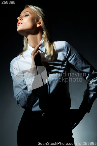 Image of Blond model pose