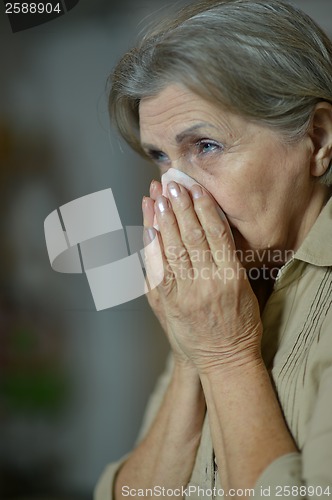 Image of Ill elderly woman