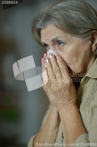 Image of Ill elderly woman