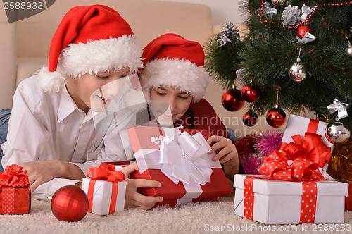 Image of Happy children with gifts