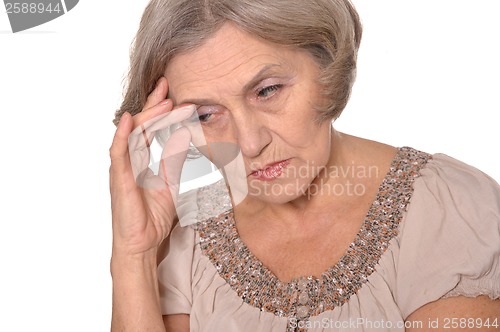 Image of Sad elderly woman portrait