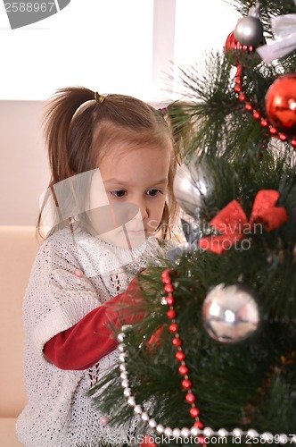 Image of Little girl celebrating Christmas