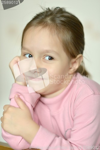 Image of Portrait of emotional little girl