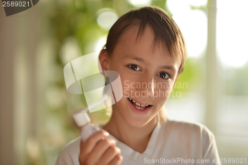 Image of Boy fell ill with a cold