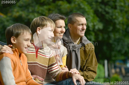 Image of Family of four in park