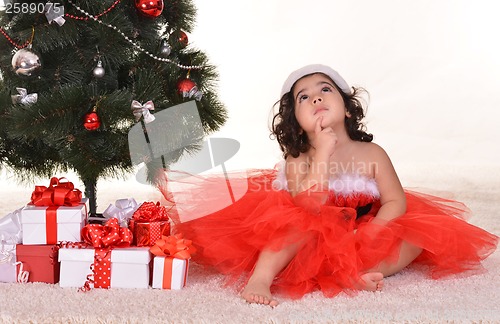 Image of Little girl celebrating Christmas