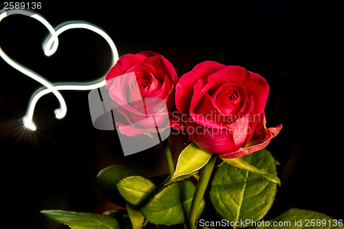 Image of Roses with light heart