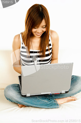 Image of Asian girl with laptop