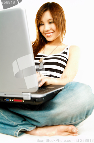 Image of Asian girl with laptop