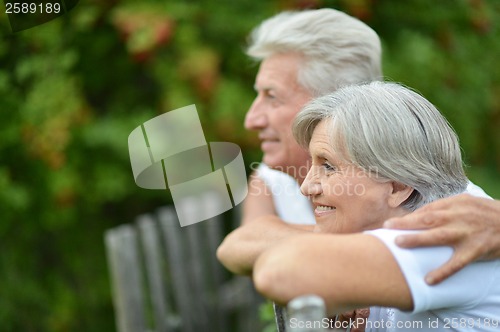 Image of Elderly couple at countryside