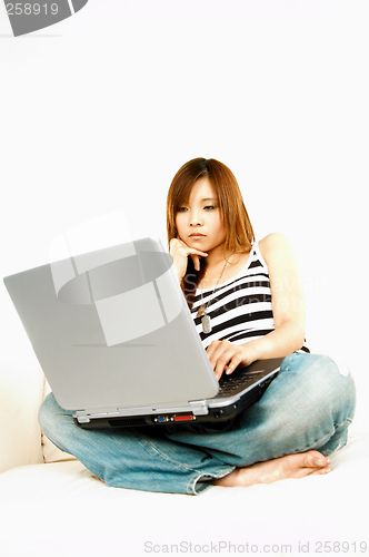 Image of Asian girl with laptop