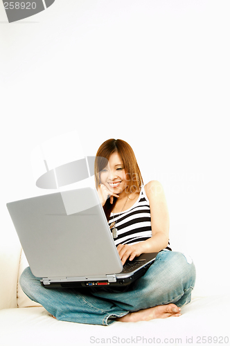 Image of Asian girl with laptop