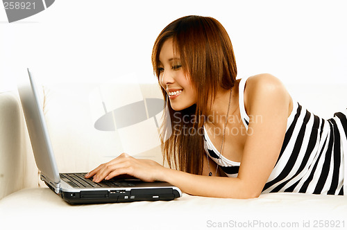 Image of Asian girl with laptop