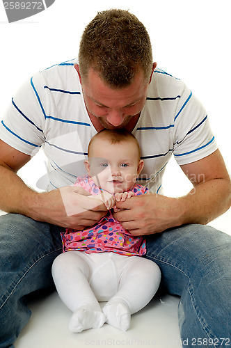 Image of Happy father and baby