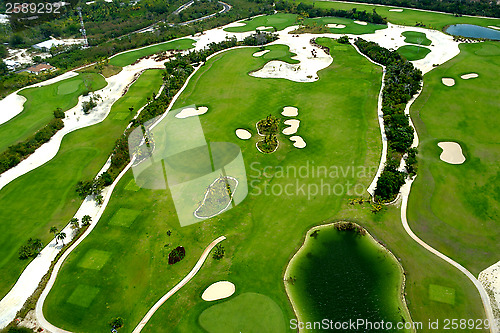 Image of Flying over golf course