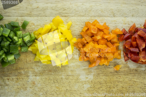 Image of slices of colorful sweet bell pepper