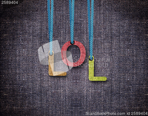 Image of Letters hanging strings