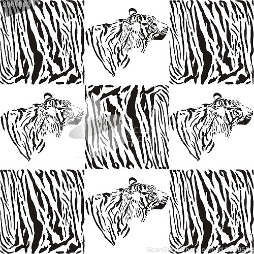 Image of Tiger patterns for textiles and wallpaper