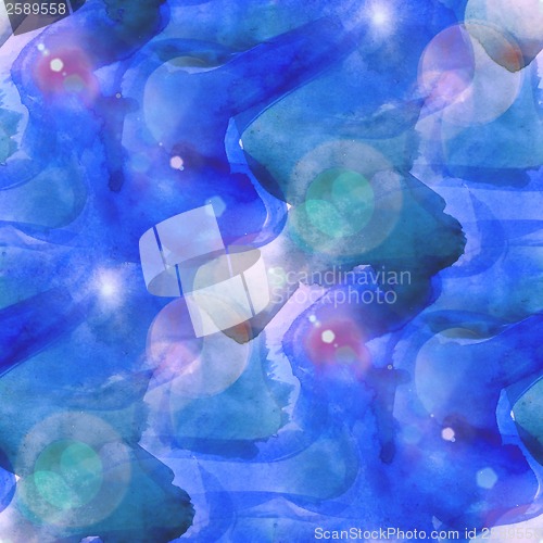 Image of abstract blue seamless painted watercolor background paper textu