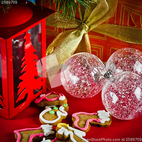 Image of decoration and gifts of toys for Christmas 