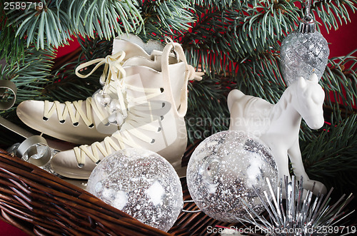 Image of decoration and gifts of toys for Christmas 