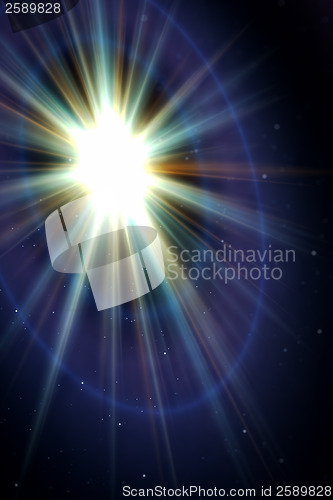 Image of sunburst in space