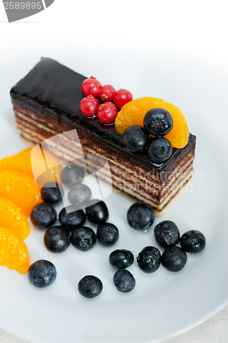 Image of chocolate and fruit cake