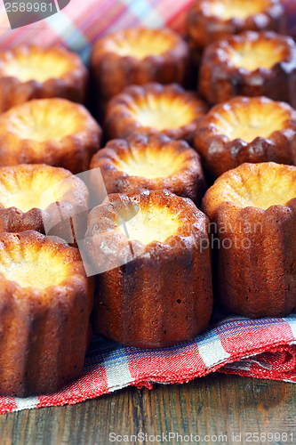 Image of Small French cakes closeup.