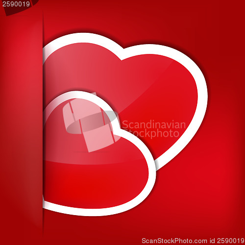 Image of Heart label from paper Valentines day card 20140105-4