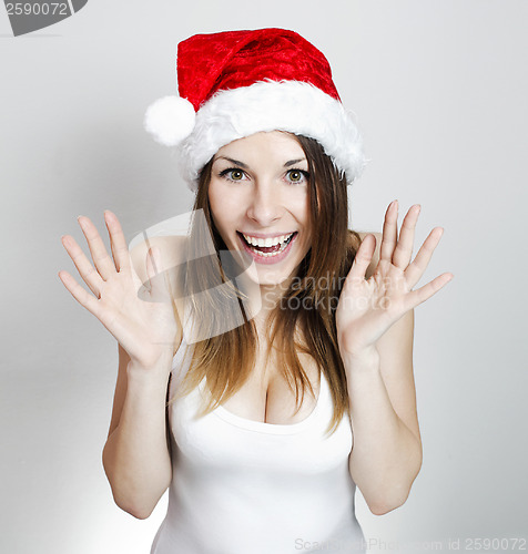 Image of Amazed christmas girl