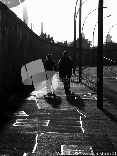 Image of berlin wall germany in sunset