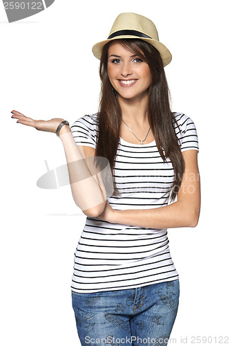 Image of Woman showing blank copy space