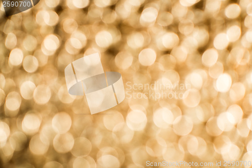 Image of Gold color shiny ornaments bokeh